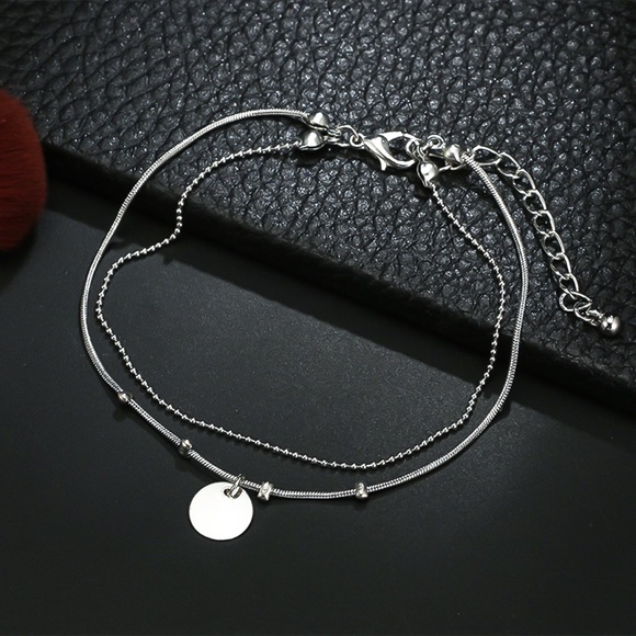 Jewelry - Double Layer Anklet w/Circular Pendant